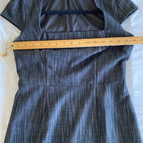 Jacob Fully Lined Charcoal Cap Sleeve Square Neck Pencil Dress. Size 2 - Picture 7 of 14